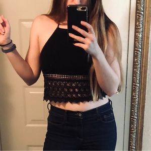 Crochet detail crop top